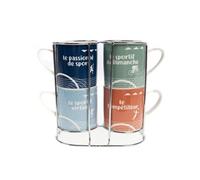 Coffret de 4 tasses Joe - - Multicolore - Grés