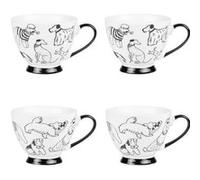 Coffret de 4 tasses Oscar 20 cl - Table Passion - Blanc - Porcelaine Blanc G