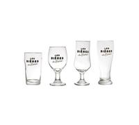 Coffret de 4 verres à bière en verre style bistrot - -