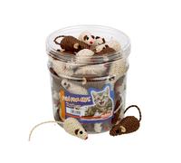 Coffret de 45 jouets pour chat souris en sisal Nobby Pet Beige 7 cm