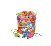 Coffret de 48 jouets pour chat souris recouvertes de fils colorés Nobby Pet Multicolore 7 cm