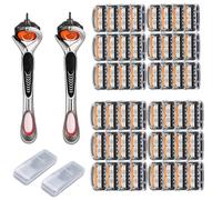 Coffret de 48 lames de rasoir pour homme avec manche offert - Lames ultra-tranchantes en acier inoxydable pour un rasage en douceur, pour le visage, la tête et le corps (48 PCS)