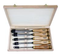 Coffret de 5 ciseaux de sculpteur - Manche bois - EMILE PEYRON - 1111