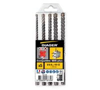 Coffret de 5 forets béton 4G4 attachement SDS+ lg 160 mm - DIAGER - 112Q