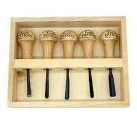 Coffret de 5 gouges de sculpteur - Manche bois - EMILE PEYRON - 1116 Bois G