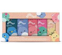 Coffret de 5 masques en tissu Squishmallows pour le visage - Noix de coco, Fraise, Mangue, Myrtille et Pastèque. Idéal pour une soirée pyjama entre filles ou une soirée pyjama amusante.