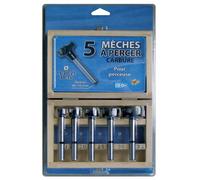 Coffret de 5 mèches à façonner en carbure 15 à 35 mm, queue de 10 mm LEMAN