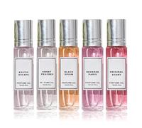 Coffret de 5 parfums puissants et parfumés aux phéromones pour femme, mini-roll-on longue tenue, format voyage, idéal pour les rendez-vous galants ou au quotidien