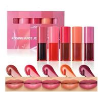 Coffret de 5 teintes de rouge à lèvres longue tenue, teinte polyvalente pour les lèvres et les joues, mini-rouge à lèvres liquide hydratant, huile pour les lèvres anti-adhérente, fini brillant à mat