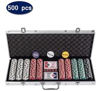 Coffret de 500 jetons de poker Texas Hold'em avec 2 jeux de cartes