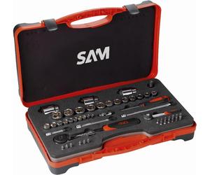 Coffret de 52 Douilles et accessoires 1/4'' et 1/2'' SAM OUTILLAGE - 75-RS1