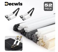 Coffret de 52 outils de soudage en plastique 2 embouts de pistolet de soudage en plastique avec connecteur de 6 mm 50 baguettes de soudage en plastique convient aux pistolets de soudage en plastique 5