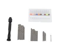 Coffret de 57 forets à main, perceuse à main avec étau à broche, 46 -forets hélicoïdaux, 10 mini-forets pour circuits imprimés (0,1 à 1 mm).
