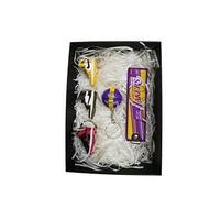 Coffret de 5pcs collection mini A&J baskets chaussures et porte-clés basket-ball décoration NBA - Lakers de Los Angeles