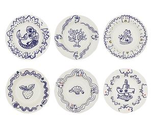 Coffret de 6 assiettes de table creuses assorties - L'Archipel Sentimental par J
