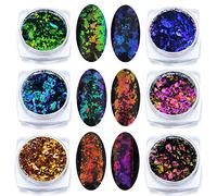 Coffret de 6 bocaux de paillettes iridescentes Caméléon (Dark Chameleon)