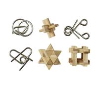 Coffret de 6 Casse-Têtes Mini 5cm Naturel & Gris