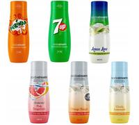 Coffret de 6 concentrés SodaStream Mirinda+7UP+Citron-Citron vert+Pamplemousse+Orange-Mangue+Limonade