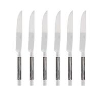 Coffret de 6 couteaux à steak CONTY NACRÉ GRIS CLAIR