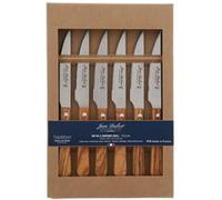 Coffret de 6 couteaux à steak - Jean Dubost - Marron - Bois acier inoxydable G