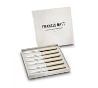 Coffret de 6 couteaux à steak navette 6.16 manche crème