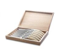 Coffret de 6 couteaux de table plexi ivoire styl'ver forgé