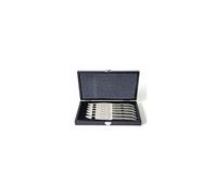 Pradel Excellence - Coffret 6 Couteaux Laguiole Monobloc Forgé - Acier Inoxydable - Longueur Totale 22 cm - Manche Acier Brossé - Fabrication Française pour Haute Qualité, Argenté