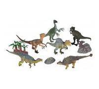 Coffret de 6 Dinosaures + 3 Accessoires - Figurine Animaux Prehistorique : Oeufs De Dino - Tyrannosaurus rex - Velociraptor - Spinosaurus - Baryonyx - Stegosaurus
