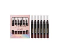 Coffret de 6 fards à paupières en stick | Convient aux yeux sensibles | Enrichi en vitamine E | Texture soyeuse, couleur longue tenue | Gris argenté, Brun doré, Brun châtain