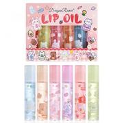 Coffret de 6 gloss et huiles pour les lèvres - Roll-On Lip Glosses, soin hydratant pour les lèvres, traitement hydratant quotidien pour des lèvres lisses, emballage mignon pour les enfants et les adul