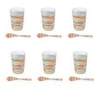 Coffret de 6 gobelets avec cuillères Alizée - Table Passion - Multicolore - Porcelaine Multicolore G