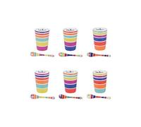 Coffret de 6 gobelets et ses cuillères Multico 15 cl - - Multicolore - Porcelaine