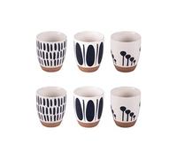 Coffret de 6 gobelets Mikonos bleu 10 cl - Table Passion - Blanc - Porcelaine Blanc G