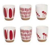Coffret de 6 gobelets Mikonos rouge 10 cl - Table Passion - Rouge - Porcelaine