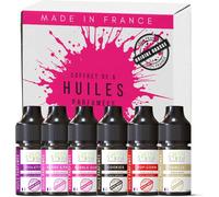 Coffret De 6 Huiles Essentielles Parfumées : Popcorn,Bubble Gum,Cookie,Barbe À Papa,Violette,Vanille¿10 Ml Pour Diffusion,Bain Aromatique,Bougie -Green-Storm