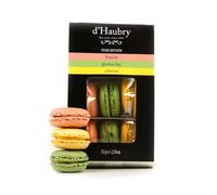Coffret de 6 macarons assortis (fraise, pistache et citron) - Sachet 72g