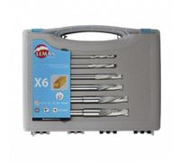 Coffret de 6 mèches à mortaiser - acier - coupe hélicoidale - rotation gauche LEMAN