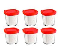 Coffret de 6 pots avec égoutoir Delices Box pour yaourtière SEB XF100501 - Rouge