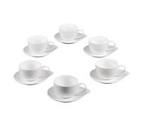 Coffret de 6 tasses à café avec sous tasses 10 cl Pétale - Table Passion