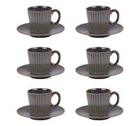 Coffret de 6 tasses à café avec sous tasses Liv bleu 9 cl Table passion