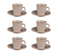 Coffret de 6 tasses à café avec sous tasses Liv - Table Passion