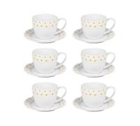 Coffret de 6 tasses à café avec sous tasses Marguerite 10 cl Table passion