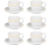 Coffret de 6 tasses à café avec sous tasses Marguerite 10 cl - Table Passion - Blanc - Porcelaine Blanc G