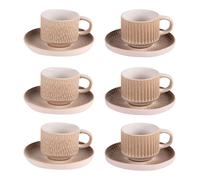 Coffret de 6 tasses à café avec sous tasses Miyaki 9 cl - Table Passion