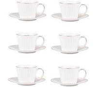 Coffret de 6 tasses à café avec sous tasses Pure 9 cl - Table Passion - Blanc - Porcelaine Blanc