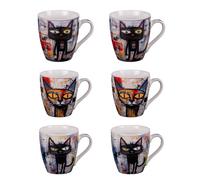 Table Passion Coffret de 6 tasses Street Cat 23 cl Porcelaine multicolore