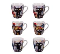 Table Passion Coffret de 6 tasses Street Cat 23 cl Porcelaine multicolore