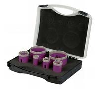 Coffret de 6 trépans diamant à sec pour meuleuse M14 - D. 22-30 - 35-42 - 68-75 mm - Céramique/Grès/Granit