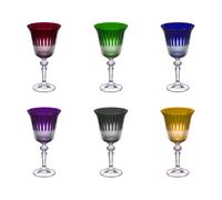 Coffret de 6 verres à pied 22 cl en cristallin taillé Table passion