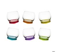 Coffret de 6 verres mini Culbuto 6 vec fonds colorés assortis - Table Passion